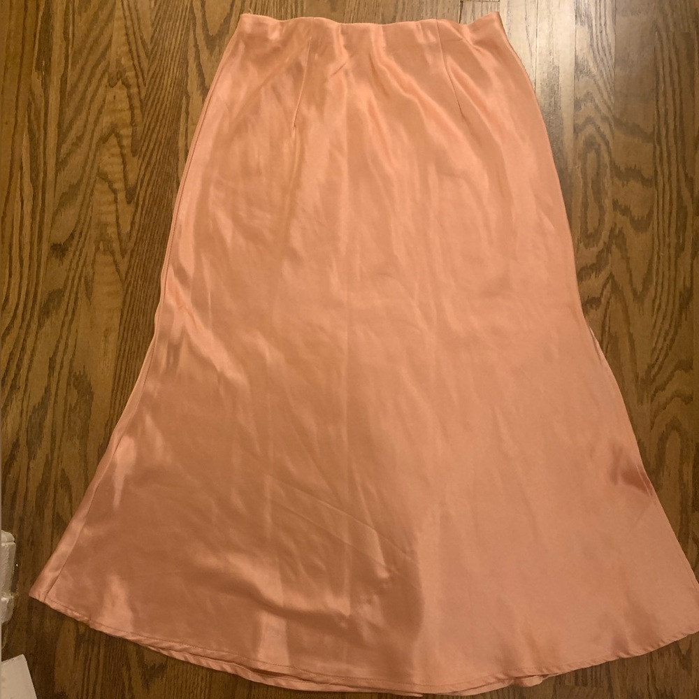 Satin midi skirt